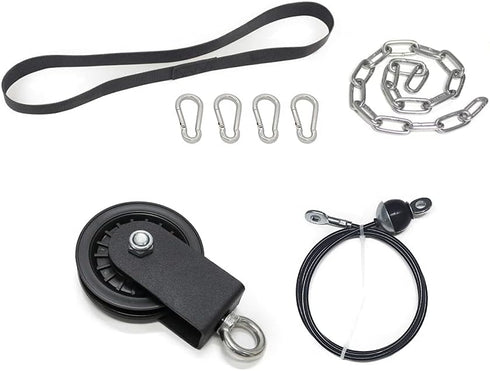 SYL Fitness Cable Pulley System Gym, Weight Pulley System for LAT Pulldown, Biceps Curl, Tricep, Arm Workouts, Home Gym Squat Rack Accessories