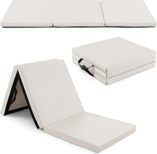 Goplus Folding Gymnastics Mat, 6 x 2 x 2 Thick Tri-Fold Exercise