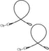 2 Pack Heavy Duty Chew Proof Dog Leash Extension Metal Cable Lead, Non-Tangle Connect Leash, Black Dog Leash Extender