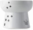 NECOICHI Elevated Ceramic Cat Bowls - Raised Cat Food and Water Bowl, Whisker Friendly, Anti-Spill, 4.1” Paw Style