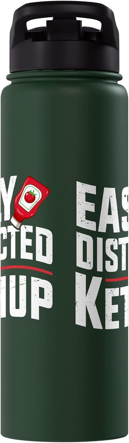 Funny Ketchup Lover tee Easily Distracted By Ketchup Funny Ketchup Lover Stainless Steel Insulated Water Bottle