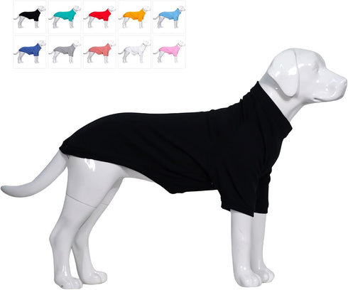 Lovelonglong Dog Pullover Sweatshirt for Autumn Winter - Cold Weather T-Shirts for Small Medium Large Dogs (Black XXXXL)