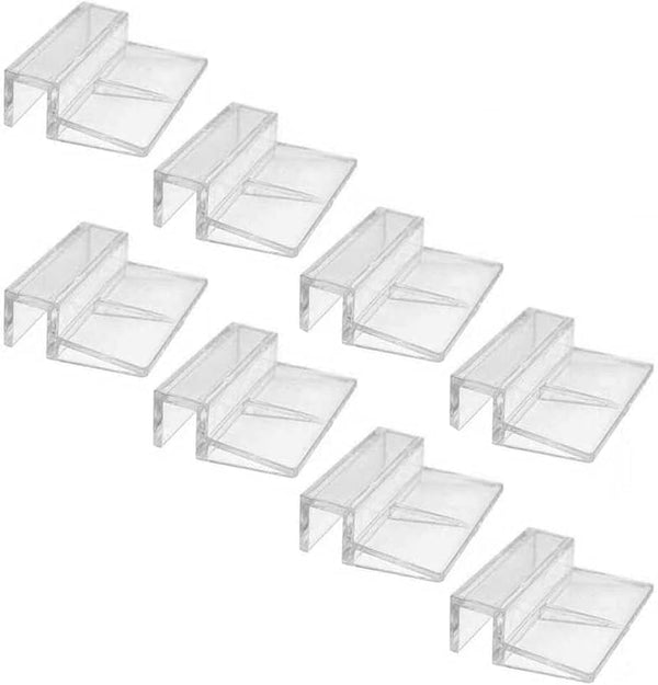 Teensery 8 Pcs Aquarium Glass Cover Clip, Clear Acrylic Support Holder for Rimless Aquariums (10 MM)