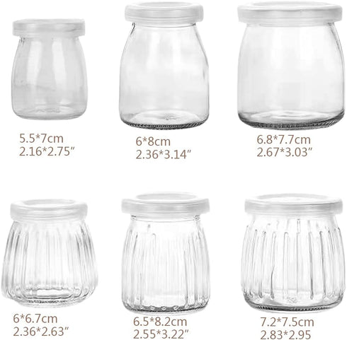 XAGMODSHN 100/150/200ML Pudding Glass Bottle with Cork Stopper Yogurt Container Favor Jar for Honey Jams Milk Mousse
