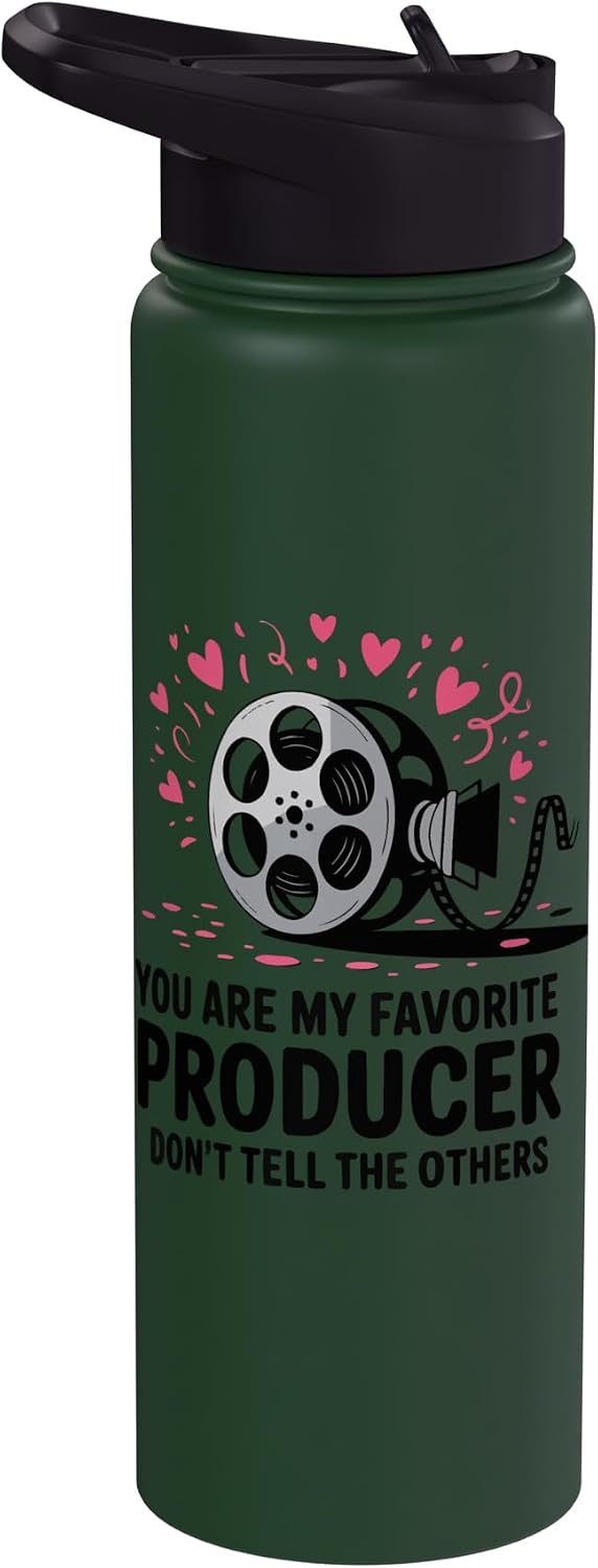 Film Producer Filmmaking SteMi Mugs Film Producer Filmmaking Cinematography Filmmaker Stainless Steel Insulated Water Bottle