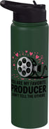 Film Producer Filmmaking SteMi Mugs Film Producer Filmmaking Cinematography Filmmaker Stainless Steel Insulated Water Bottle