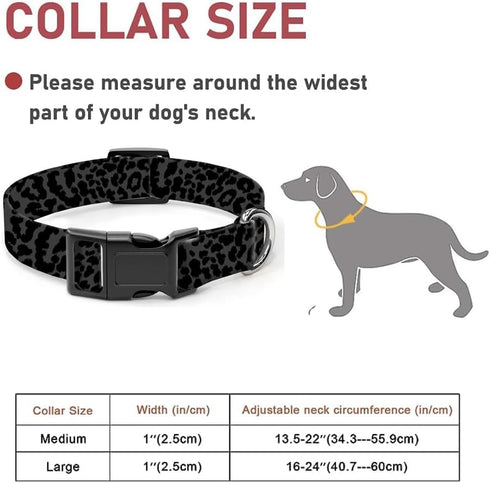Cute Personalized Dog Collar for Small Medium Large Dogs, Adjustable Soft Collars with Quick Release Buckle for Walking