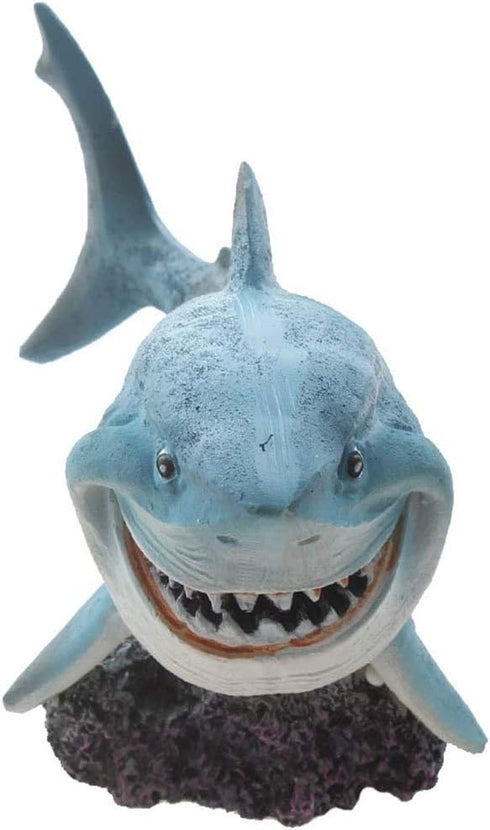 emours Resin Shark Fish Tank Decor, Small Aquarium Ornament Home Decoration