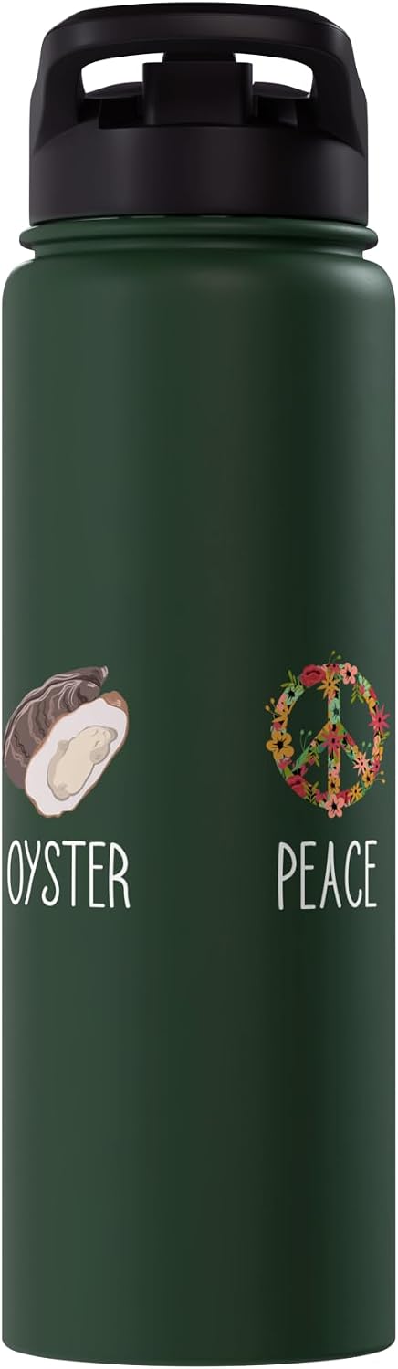 Funny Seafood Oyster Shucker Oyster Heart Love Peace Mollusc Shucker Seafood Lover Stainless Steel Insulated Water