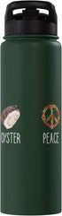 Funny Seafood Oyster Shucker Oyster Heart Love Peace Mollusc Shucker Seafood Lover Stainless Steel Insulated Water