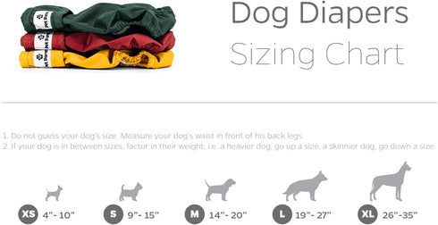 Premium Washable Dog Diapers & Extenders, (3 Pack) of Extra Small Female Dog Diapers, Color: Samba