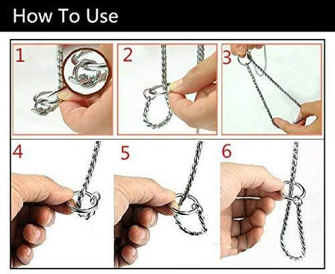 Stainless Steel P Chock Metal Chain Training Dog Pet Collars Necklace for Small Medium Large Dogs, 50cm