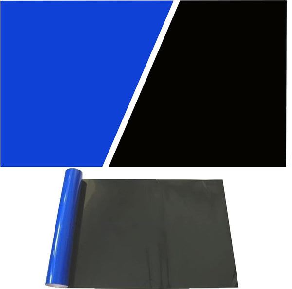 Aquarium Background Blue Black - 2 Sides Fish Tank Wallpaper, 16"x 40" Backdrop
