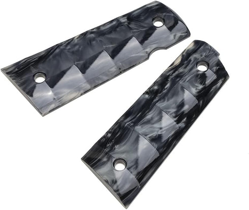 Guuun 1911 Magwell Grips, High Polished Synthetic Pearl Resin with Ambi Safety Cut