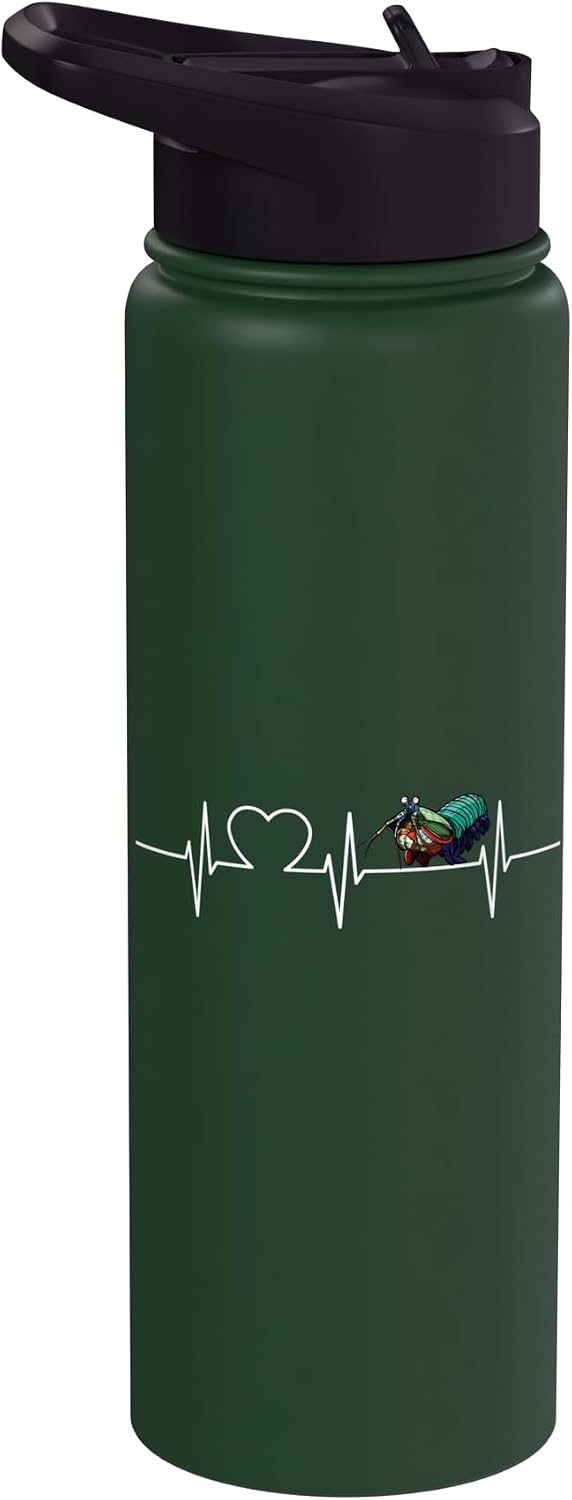 Mantis Shrimps Mantis Shrimp Lovers Shop Mantis Shrimps Heartbeat Mantis Shrimp Stainless Steel Insulated Water Bottle