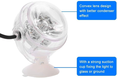 Semme LED Fish Spot Light, Waterproof Mini RGB Spotlights for Aquarium Fountain, 180 Degree Rotation