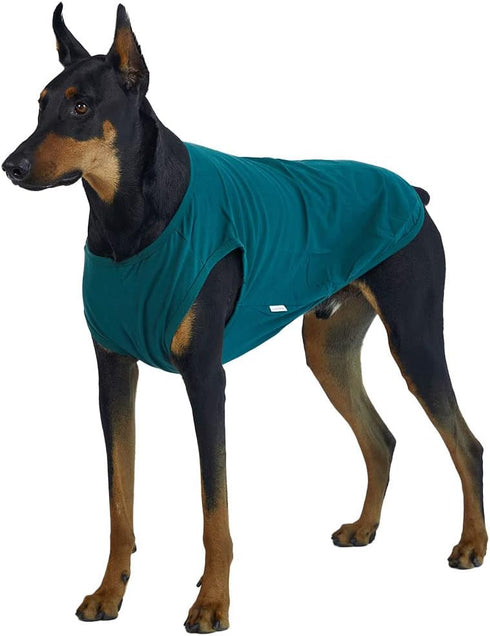 Dog Sleeveless Tank Top - Cotton Shirts for Dogs, Soft Breathable Cool T-Shirts (4X-Large, Green)