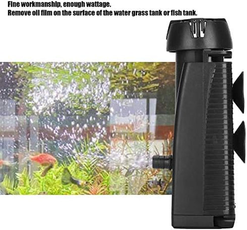 TOPINCN External Wall Mounted Aquarium Oil Skimmer Filter, Hanging Filter for Removing Oil Film from Water