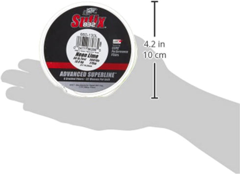 Sufix 832 Braid, 30 lb, Neon Lime, 300 yards