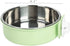 Pet Hanging Bowl 2-in-1 Removable Stainless Steel Food Hanging Bowl for Puppy/Cat, Andiker Pet Bowl Hanging Cage Large Water Food Feeder for Dogs Cats (Large, Green)