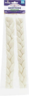 USA Beefhide Braids Dog Chew Treats, Natural Flavor, 12-13", 2 Count/1 Pack