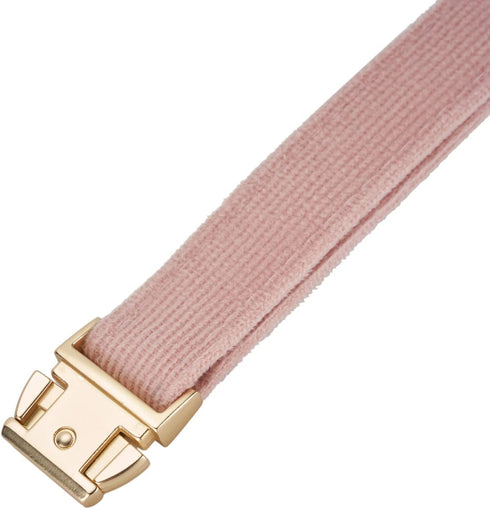 Soft Cotton Dog Collar with Metal Buckle, Adjustable Heavy Duty Comfy Corduroy for Small Medium Large Dogs, Light Pink,