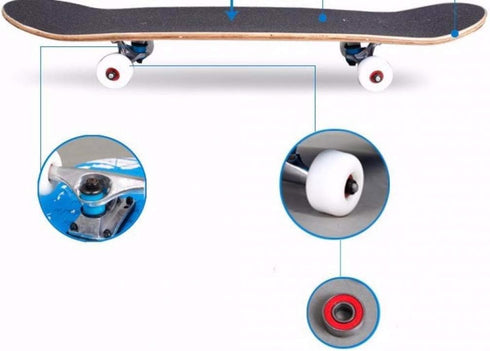 Wilver Complete Skateboards, 31 inches for Beginners, Teens, Girls, Boys, Kids, Adults, Maple Wood