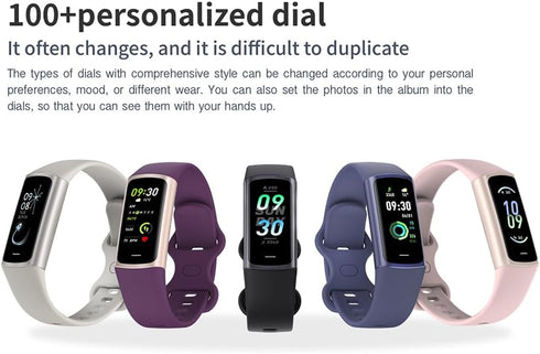 Fitness Tracker with 25 Sports Modes, Heart Rate/Blood Oxygen Monitor, Waterproof Smartwatch for Android and iOS