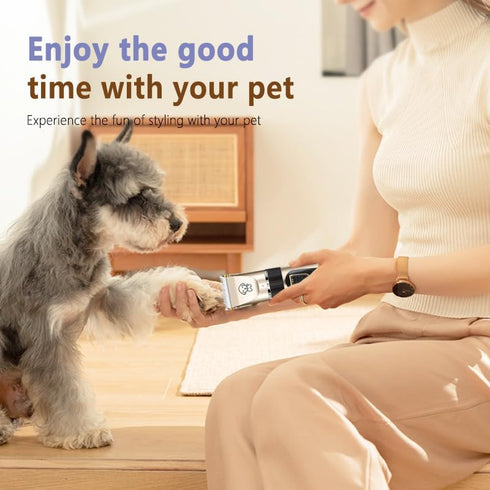 Dog Grooming Kit, Low Noise Rechargeable Cordless Electric Hair Clippers Set for Dogs and Cats