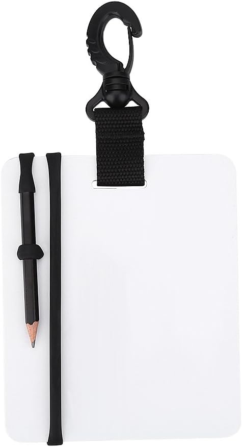 Tbest Diving Slate, Underwater Writing Slate Board with Swivel Clip and Pencil