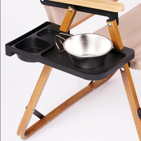 Teninch 2-Piece Folding Chair, Outdoor Storage Tray, Leisure Chair, backrest Tray, Camping Chair, Cup Holder, Folding