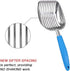 Metal Cat Litter Scoop, POLISHING Blue Handle, Aluminum Alloy with TABS/Round Teeth