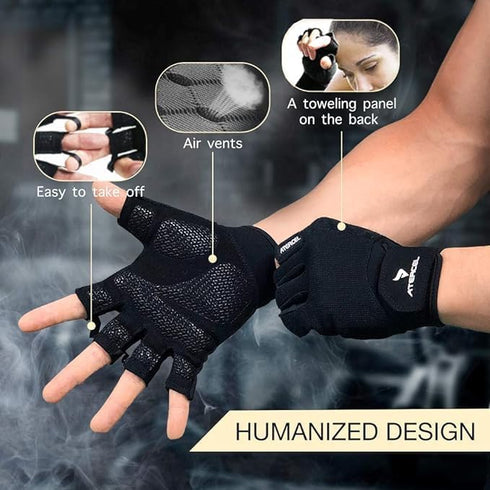 ATERCEL Workout Gloves for Men and Women, Exercise Gloves for Weight Lifting, Cycling, Gym, Training, Breathable