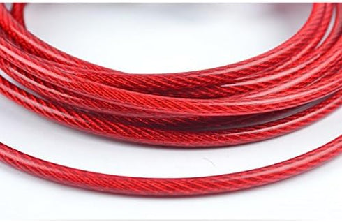 Stainless Steel Pet Dog Tie Out Cable - Double Head Leash for Medium Large Dogs (5m/16Ft, Red)