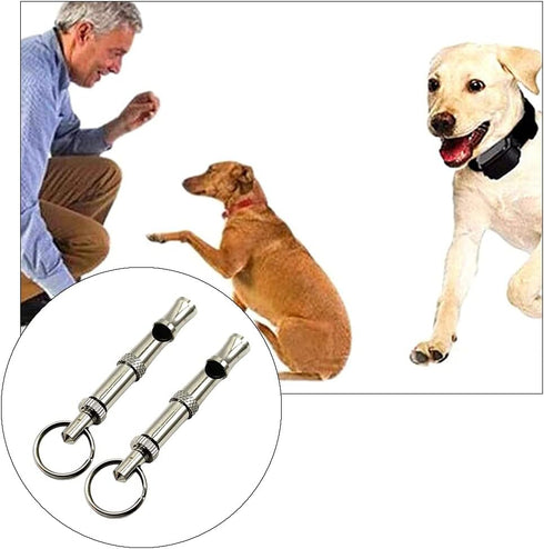 High Pitch Dog Whistle for Training, 2 Pcs Copper Core Dog Whistles to Stop Barking and Control Pet Behavior