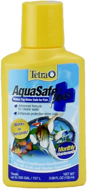 Tetra AquaSafe Plus Aquarium Water Conditioner and Dechlorinator, 3.38 Ounces