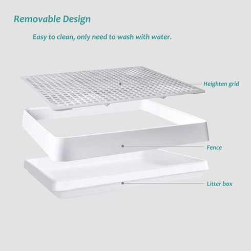 22x18 inches Petlex Rabbit Litter Box with Grate, Extra Large Rabbit Litter Pan for Cage, Bunny Restroom Litter Tray