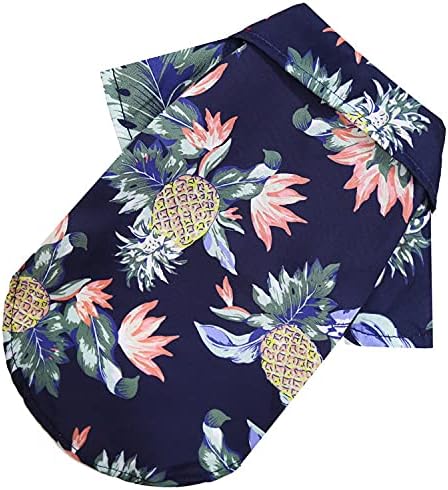 1 Pcs Hawaiian Pet Dog Polo T-Shirt, Coconut Tree Print Summer Shirt for Pets (4XL, Royal Blue)