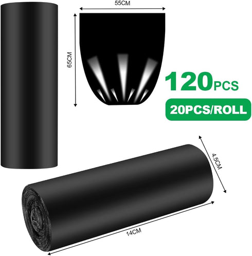 flintronic 120 (6 Camping Toilet Bags, PCS Roll) Portable Toilet Bags, Thickened Toilet Waste Bags, Camp Potty Liner