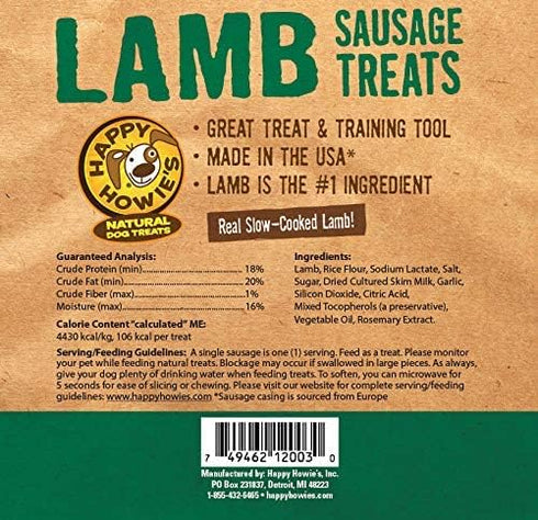 Happy Howie's Natural Dog Treats - Healthy Dog Treats & Training Tool, Real Lamb & Natural Ingredients, Made in USA -