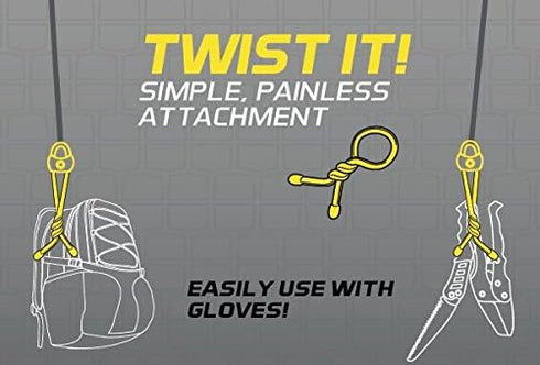Hawk Twist-Tie Hoist Line - 25' Long Heavy-Duty Flat Cord Rope with 40 LBS Capacity