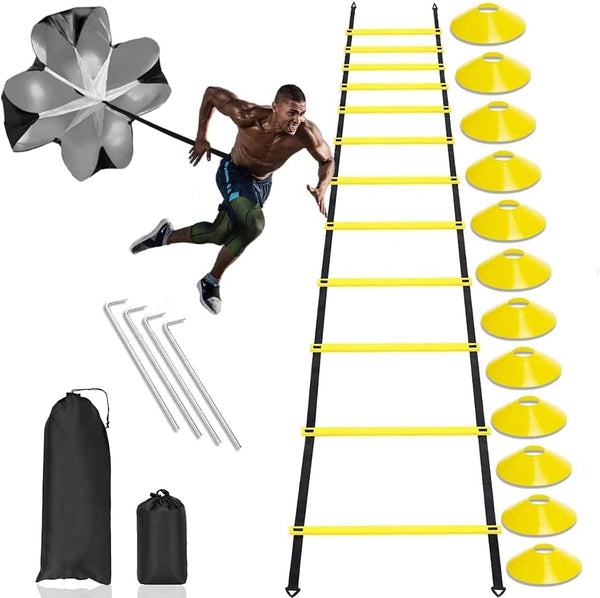 YCRRVAE Football Training Equipment | Speed Agility Training Set, Including 1 Agility Ladder,
