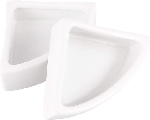 ibasenice Reptile Food Water Bowls - Ceramic Dish for Leopard Gecko (Medium Triangle, 2PCS)