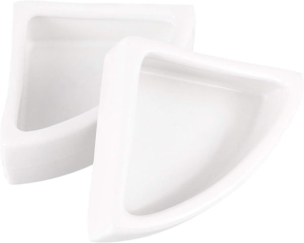 ibasenice Reptile Food Water Bowls - Ceramic Dish for Leopard Gecko (Medium Triangle, 2PCS)