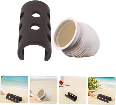 2pcs NUOBESTY Fish Shrimp Hiding House Breeding Cave Pot Aquarium Hideout Shelter Small White Ceramic Half-Round
