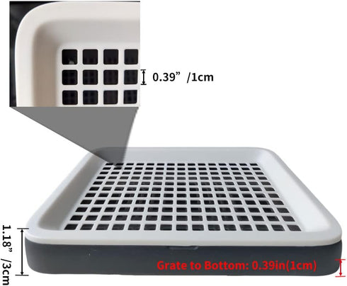 Chinchilla, 9.8x7.6x1.18 Guinea Pig Litter Tray Pan with Grate for Cage - Small Animal Potty Trainer - Rattie, and Pet