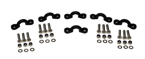 Pack of 6 Injection Molded Nylon Pad Eyes with A4 Stainless Steel Machine Screws, Washers, and Lock Nuts