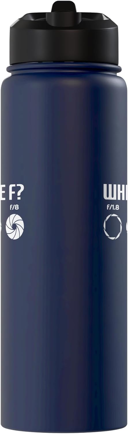 Victory Thru Vision Funny What The F? - Photography Camera Aperture F-Stop Lens Stainless Steel Insulated Water Bottle