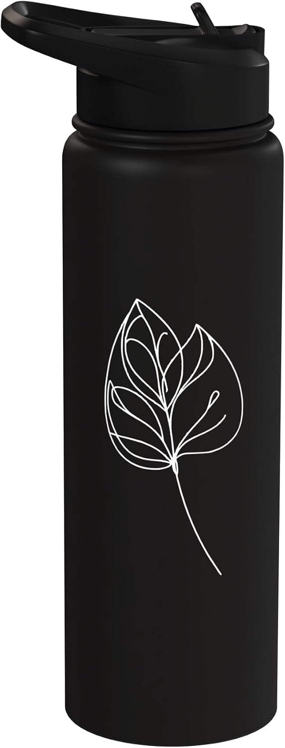 Jimbeels Citrus Leaf Line Art Plant Lover Stainless Steel Insulated Water Bottle