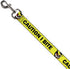 Dog Leash with Caution I Bite Quote - Yellow Black 6 Feet Long 0.5 Inch Wide
